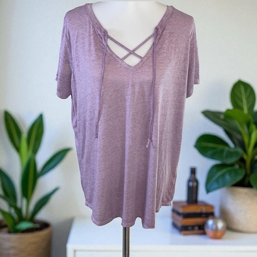 Planet Gold Burnout T-shirt Purple Size 1X NWT